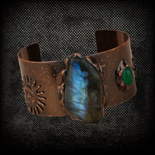 Sparkling Stone Antique Copper Bracelet